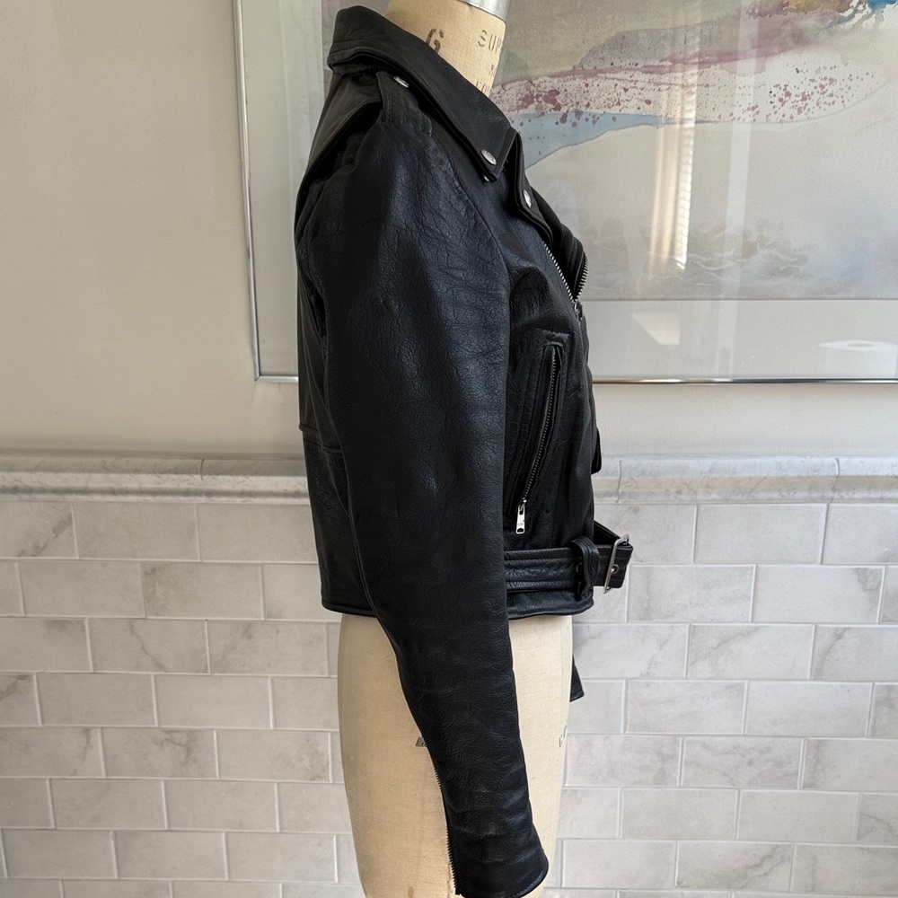 Re/Done Black Leather Moto Jacket - Picture 10 of 17